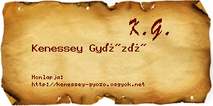 Kenessey Győző névjegykártya